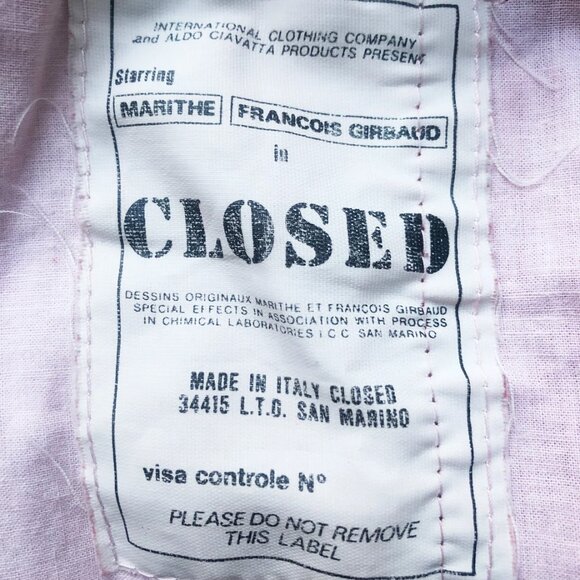 Marithe Francois Girbaud "CLOSED" 1980s Vintage Red Cotton Cropped Pants Sz S - Picture 6 of 6